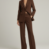 Tailleur femme blazer et pantalon large taille haute
