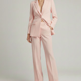 Tailleur femme blazer et pantalon large taille haute