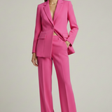 Tailleur femme blazer et pantalon large taille haute