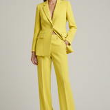 Tailleur femme blazer et pantalon large taille haute