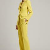 Tailleur femme blazer et pantalon large taille haute