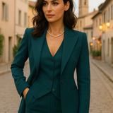 Elegant Jakkesæt Med Vest Blazer Moderne Stil