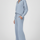 Ensemble deux pièces femme col chemise jambe large