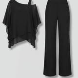 Ensemble deux pièces femme top épaules dénudées et pantalon large