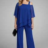 Ensemble deux pièces femme top épaules dénudées et pantalon large