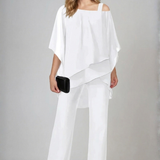 Ensemble deux pièces femme top épaules dénudées et pantalon large
