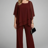 Ensemble deux pièces femme top épaules dénudées et pantalon large