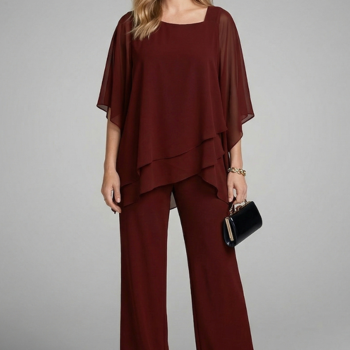 Ensemble deux pièces femme top épaules dénudées et pantalon large