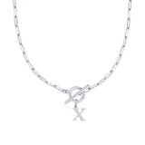 Collier maille trombone avec pendentif initiale