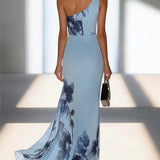 Robe Longue Automne Cérémonie En Satin Légère Femme