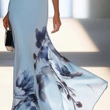 Robe Longue Automne Cérémonie En Satin Légère Femme