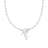 Collier maille trombone avec pendentif initiale