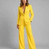 Ensemble femme blazer ajusté et pantalon large