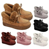 Mocassins Fourrés à Nœud Style Cocooning