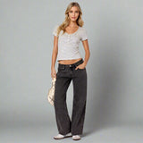 Jean Large Taille Basse Style Y2K Moderne