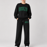 Ensemble de survêtement vintage Brooklyn – Sweatshirt surdimensionné & Joggers à jambes larges