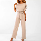 Combinaison Pantalon Femme Taille Ceinturée Élégance Chic