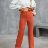 Sophie | Pantalon Taille Haute Extensible pour Femme – Poches Latérales Chic