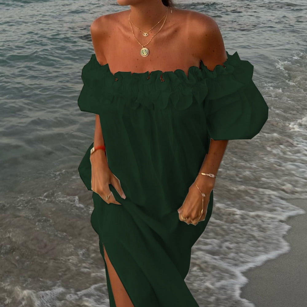 Robe Femme Longue Épaules Dénudées – Robe Bohème Été
