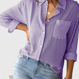 Chemise Rayée à Nouer et Manches Retroussées