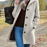 Manteau Mi-Long Femme Élégant – Veste Chic Boutonnée