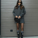 Ensemble Maille Oversize Pull Long Jupe Assortie Style Cocooning Chic