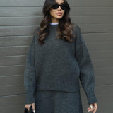 Ensemble Maille Oversize Pull Long Jupe Assortie Style Cocooning Chic