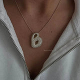 Collier à Initiale Bubble en Acier Inoxydable
