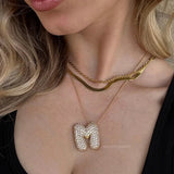 Collier à Initiale Bubble en Acier Inoxydable