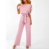 Combinaison Pantalon Femme Taille Ceinturée Élégance Chic