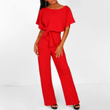 Combinaison Pantalon Dos Ouvert Taille Ceinturée Chic
