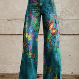 Pantalon Large à Imprimé Floral