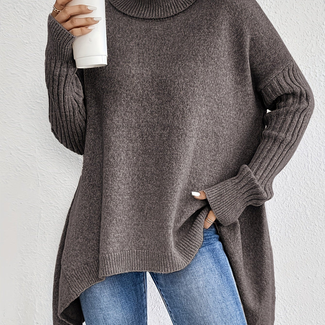 Pull Automne Élégant Vert Femme