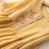 Robe Midi Lin Brodé Coupe Ample Confort Estival
