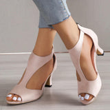 Sandales Talon Moyen Bride Cheville Bout Ouvert Élégance Chic