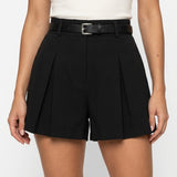 Short femme taille haute coupe ample évasée