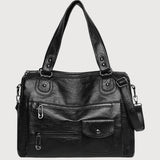 Sac porté épaule femme multipoches zippé