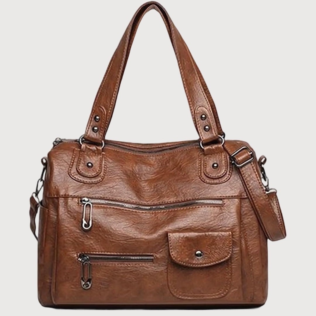Sac porté épaule femme multipoches zippé