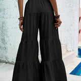 Pantalon Volants Large Fluide Style Bohème Élégant