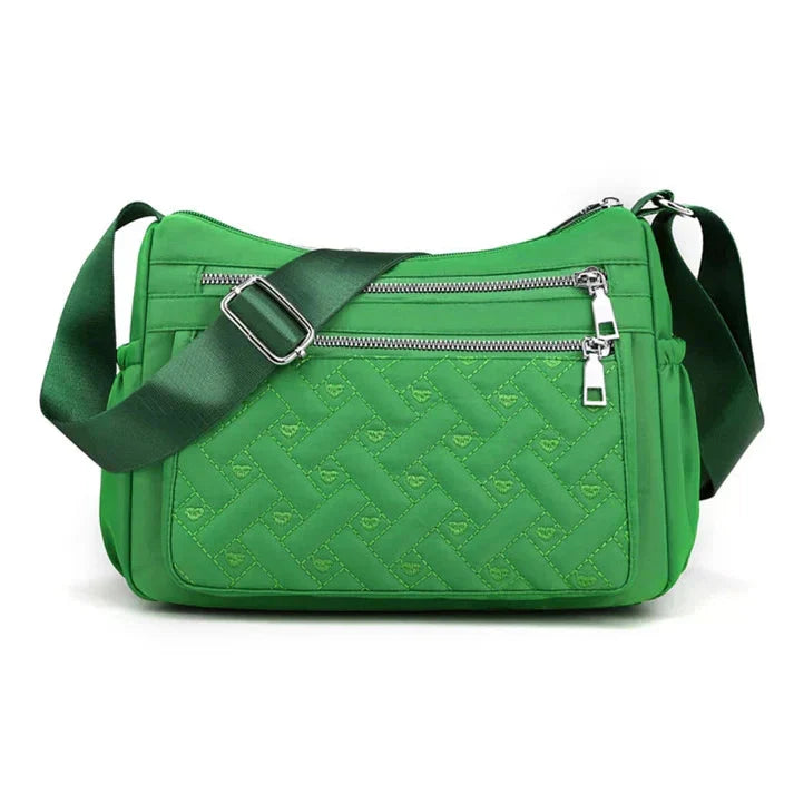 Sac bandoulière femme déperlant à plusieurs compartiments