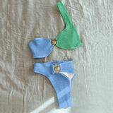 Maillot de Bain Bikini Bicolore Texturé
