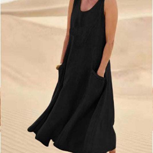 Robe Femme Longue Lin – Robe Ample Décontractée