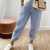 Pantalon fluide imprimé taille haute léger décontracté