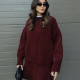 Ensemble Maille Oversize Pull Long Jupe Assortie Style Cocooning Chic