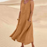 Robe Femme Longue Lin – Robe Ample Décontractée