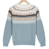 Pull en maille Fair Isle col montant pour femme