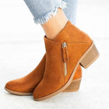 Bottines Suédine Zip Latéral Talon Élégant