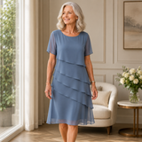 Robe Élégante Bleue Marine Femme