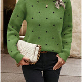 Pull Femme Pois Élégant – Maille Douce Casual Chic