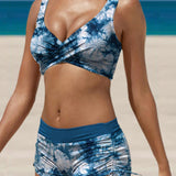 Maillot de Bain Femme Deux Pièces Sportif Taille Haute